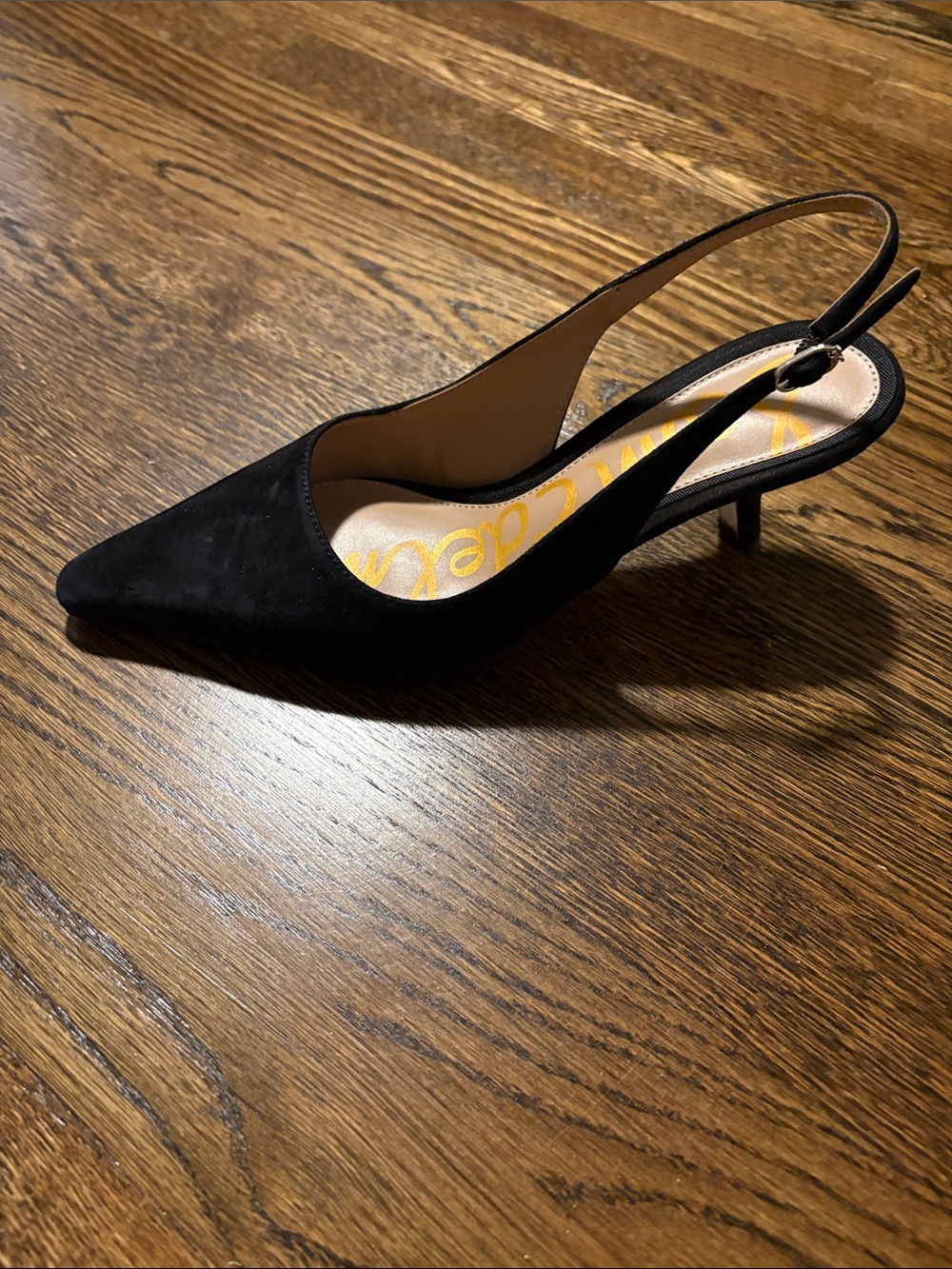 Sam Edelman Black Suede Pointed Slingback Heels